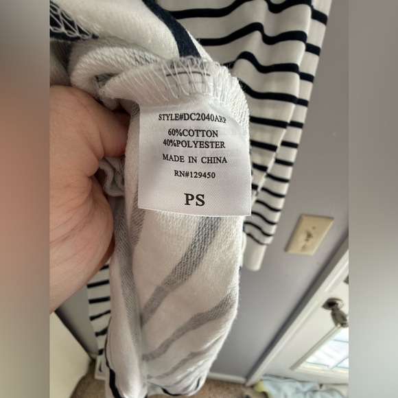 Fred David Womens Black White Striped Long Sleeve Knee Length Sweater Dress PS - Picture 4 of 8